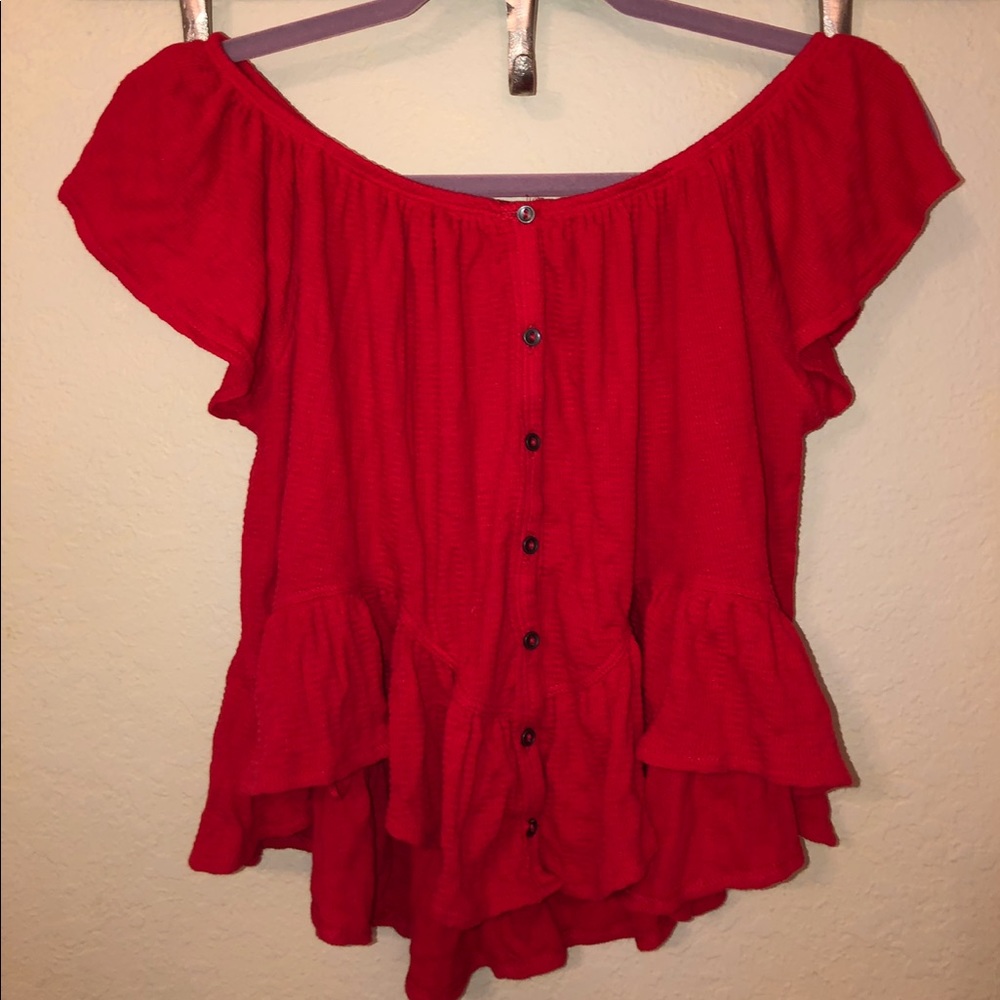 Free People Mint Julep Knit Top in Red